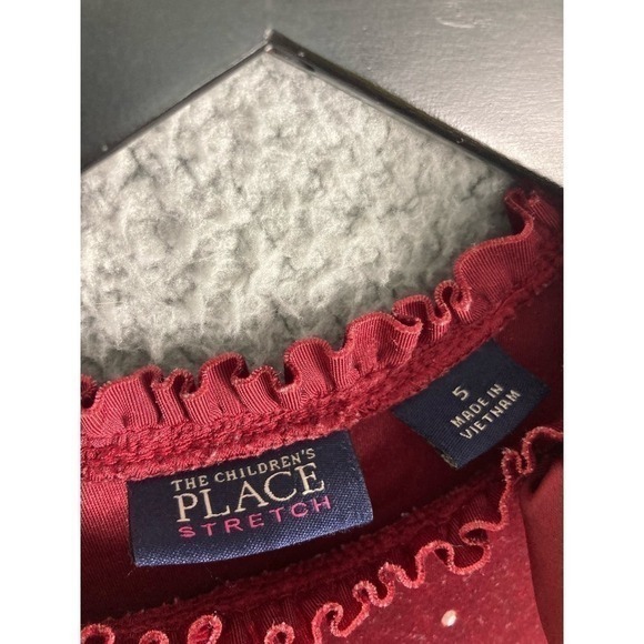 Girls Size 5 Red Suede Christmas Winter Dress Holiday Festive Fashion Maroon - Picture 9 of 9